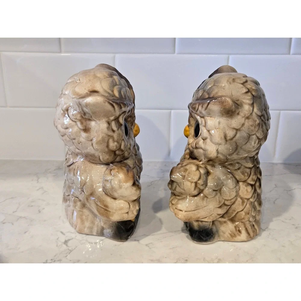 Unbranded Owl Bookends Unisex OS Brown Good Vintage Ceramic Mother Baby Set - Picture 4 of 13
